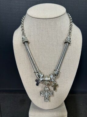 J.Jill Silver Cross Pendant Statement Necklace - Women Jewelry